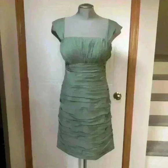 Bill Levkoff Dress Bridesmaid Bodycon Sage  Green - Picture 7 of 8